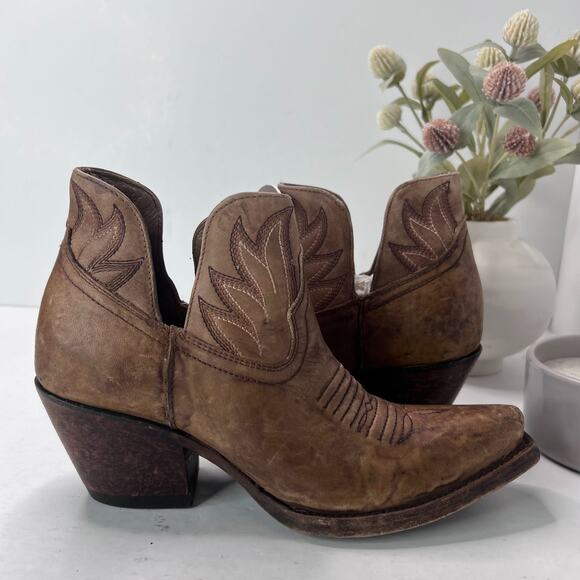 Ariat Hazel Western Boots Naturally Distressed Snip Toe Brown Womens 6.5B NWOB - Picture 6 of 9